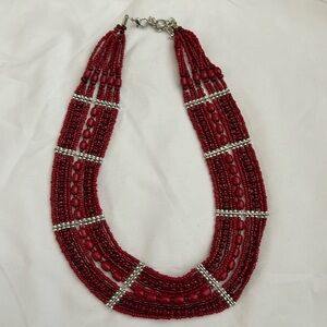 Red and silver necklace